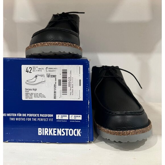 Birkenstock Delano High Moccasin Boot Black Leather Size 42 Chukka - Picture 4 of 5